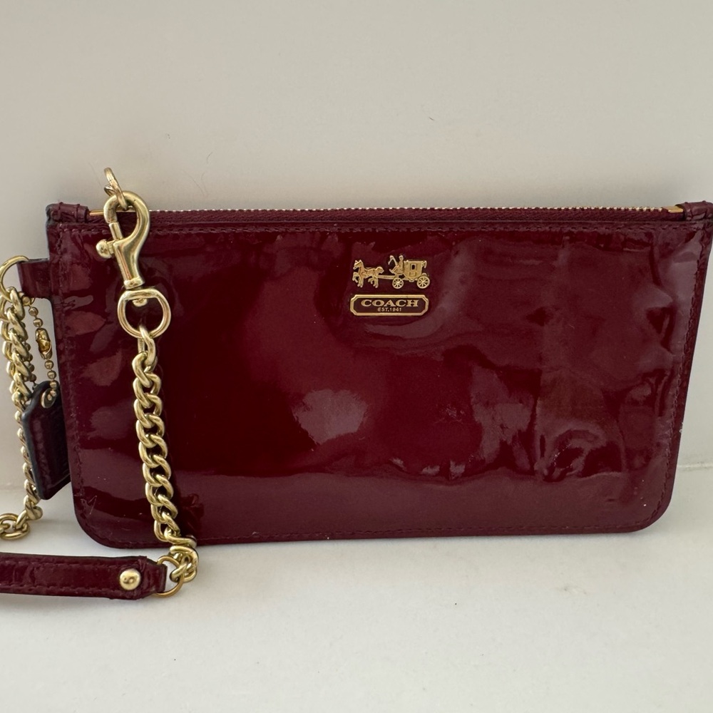 Coach Burgundy Wristlet